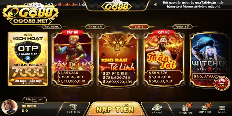 Siêu game slot cày hũ Thần Tài Go88