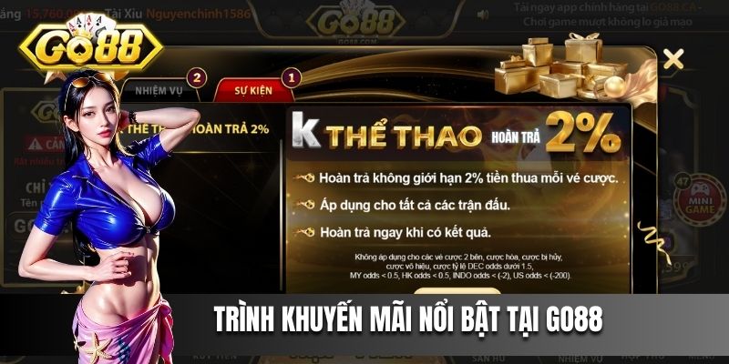 Những chương trình khuyến mãi nổi bật tại Go88